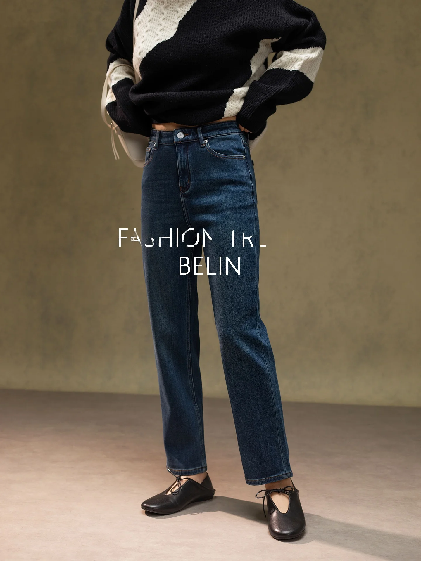 

Джинсы Belin с высокой талией, прямые, облегающие, из вельвета, длиной 7/8, повседневные, женские, из хлопкового денима, осенне-зимние, тонкий вельвет