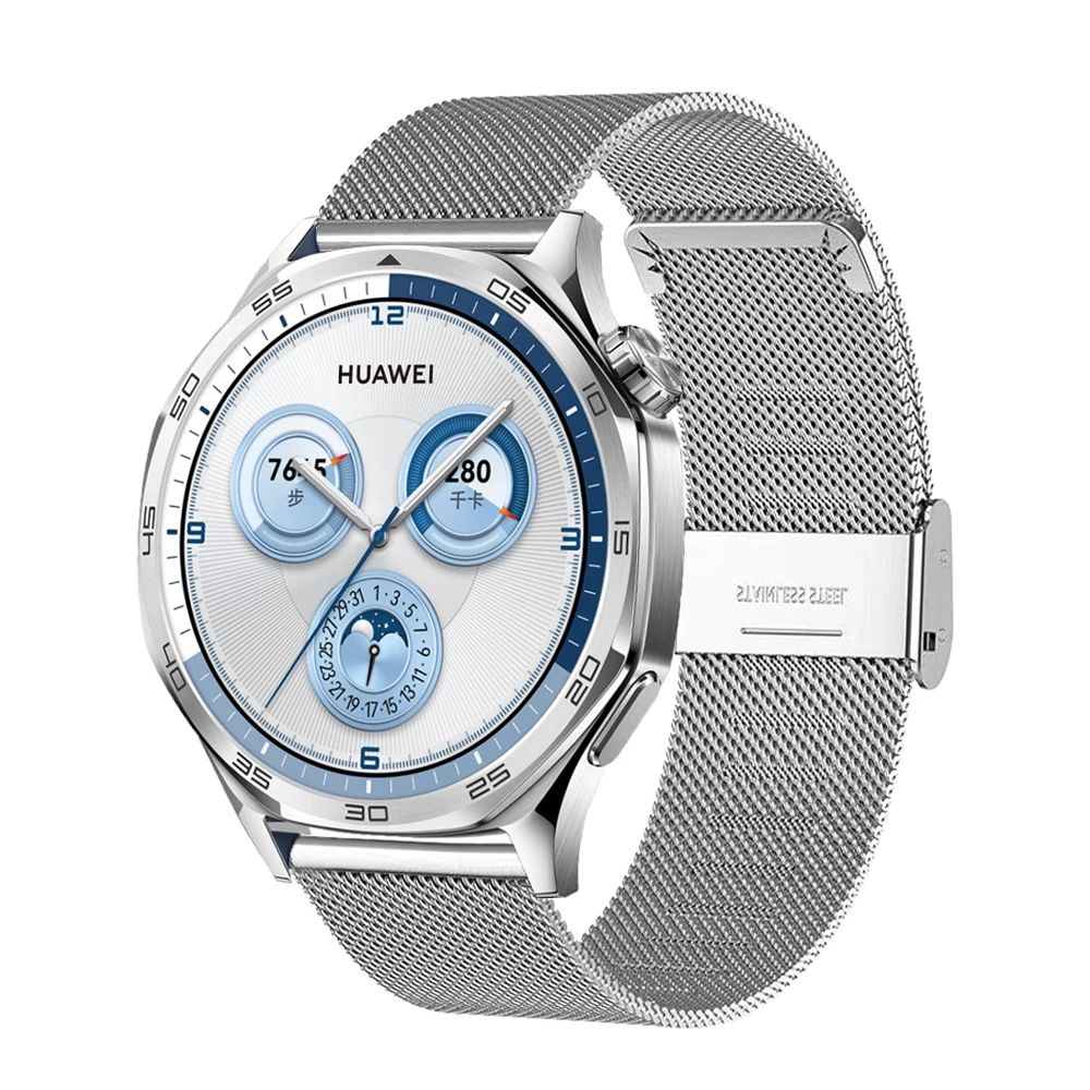 20 مللي متر 22 مللي متر حزام معدني لهواوي 5 46 مللي متر ميلانو سوار فولاذي غير قابل للصدأ ل GT 5 4 3 برو/GT 5 4 3 2 سوار استبدال حزام الساعات