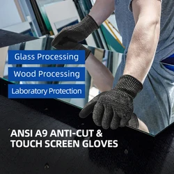 XYEHS Level 5 A9/F Cut Resistant Gloves HPPE & Steel Wire Nitrile Coating Anti-Cut Gloves Wear-Resistant Touch Screen