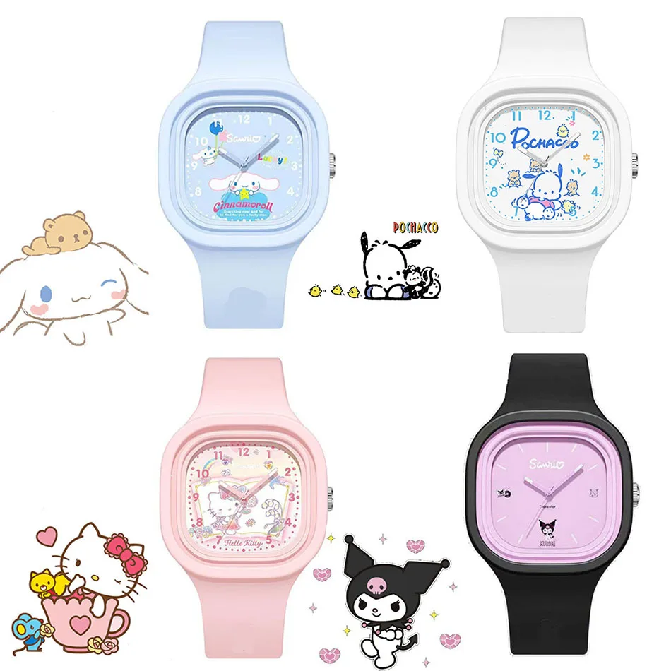 Sanrio Kawaii Hello Kitty Watch My Melody Cinnamoroll Student Cartoon Versatile Silicone Watch Children\'s Toys Festival Gift