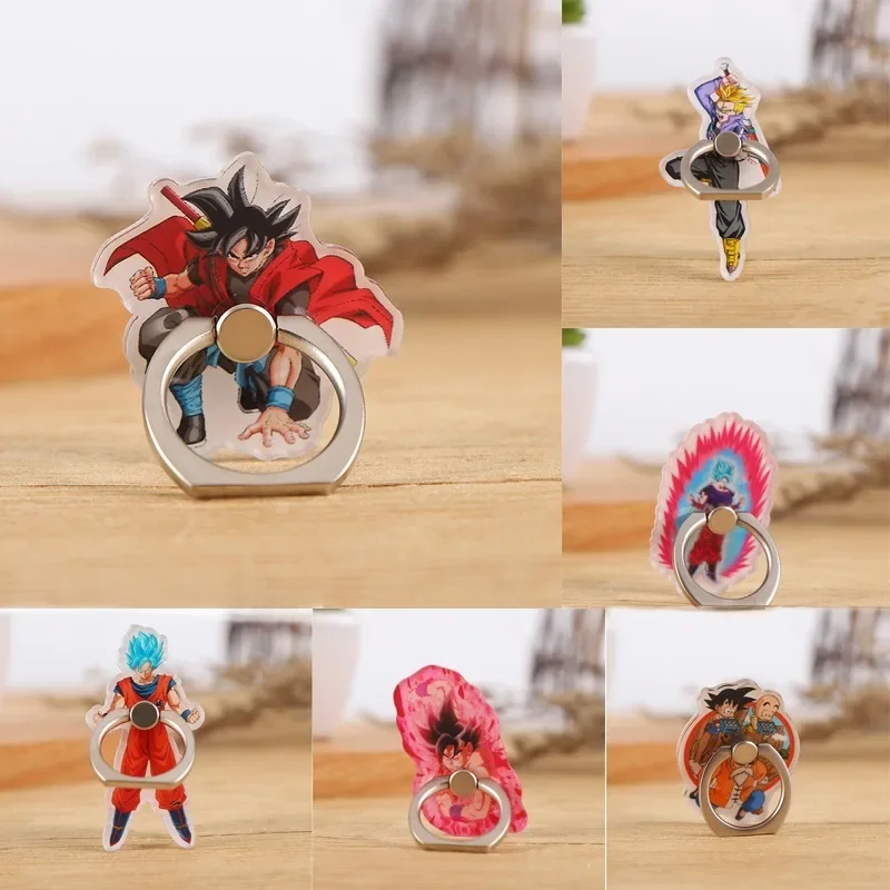 Dragon Ball Ring Bracket Son Goku Cell Phone Brackets Acrylic Material Three-Dimensional Bracke Lazy Mobile Rings Phone Holder