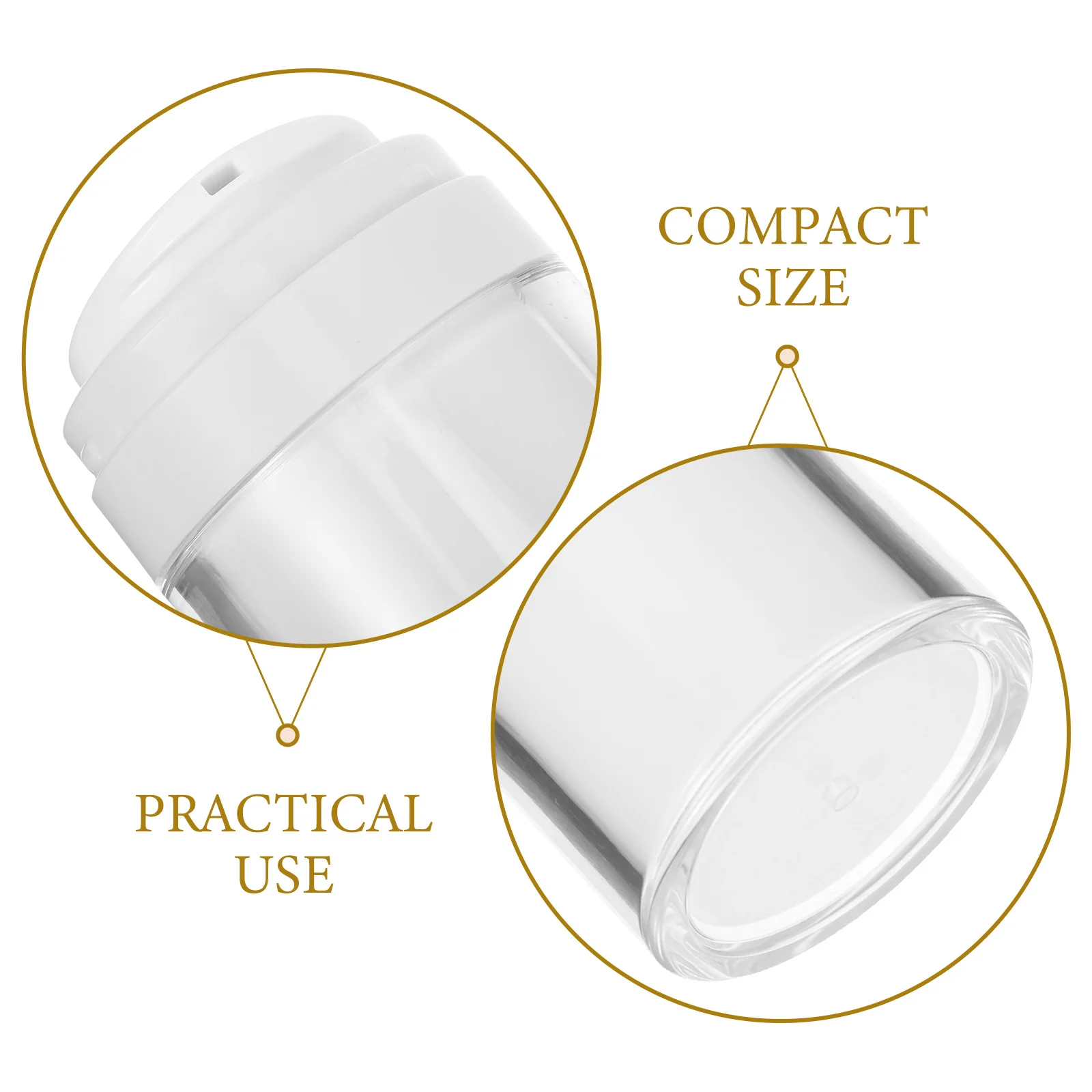 

Cream Jar 30ml Reusable Containers Mini Sample Lotion Travel Push Down Dispenser Storage Small