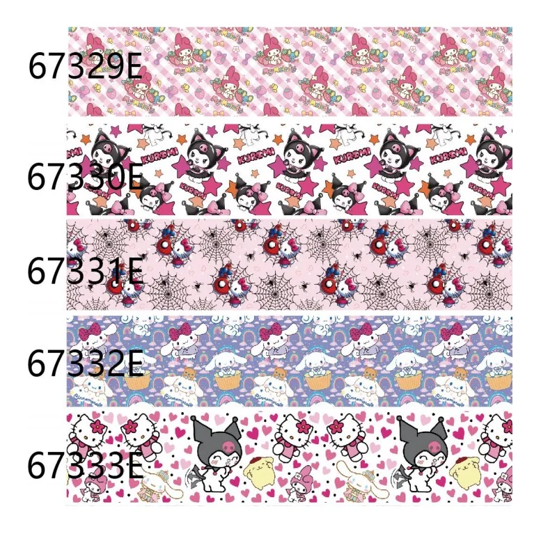 5Yards Grosgrain Ribbon Hello Kitty My Melody for Bows Sewing Accessories DIY Craft Supplies Materials