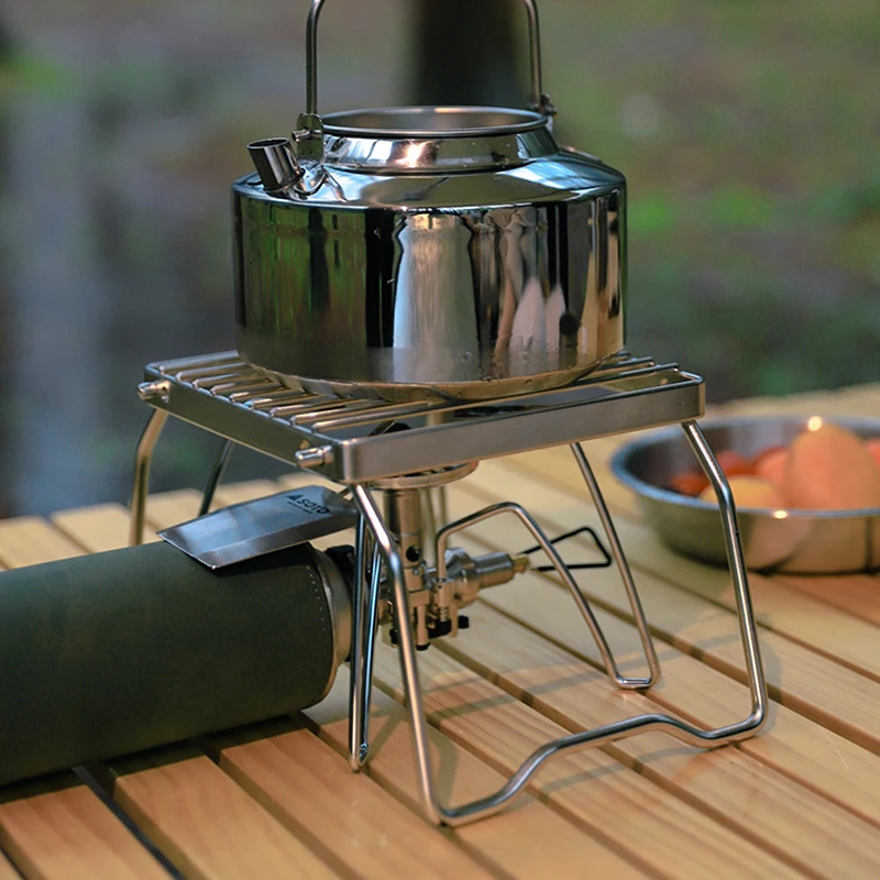 Baking Pan Folding Stand Outdoor Stainless Steel Stove Holder Camping Portable Folding Mini Barbecue Rack