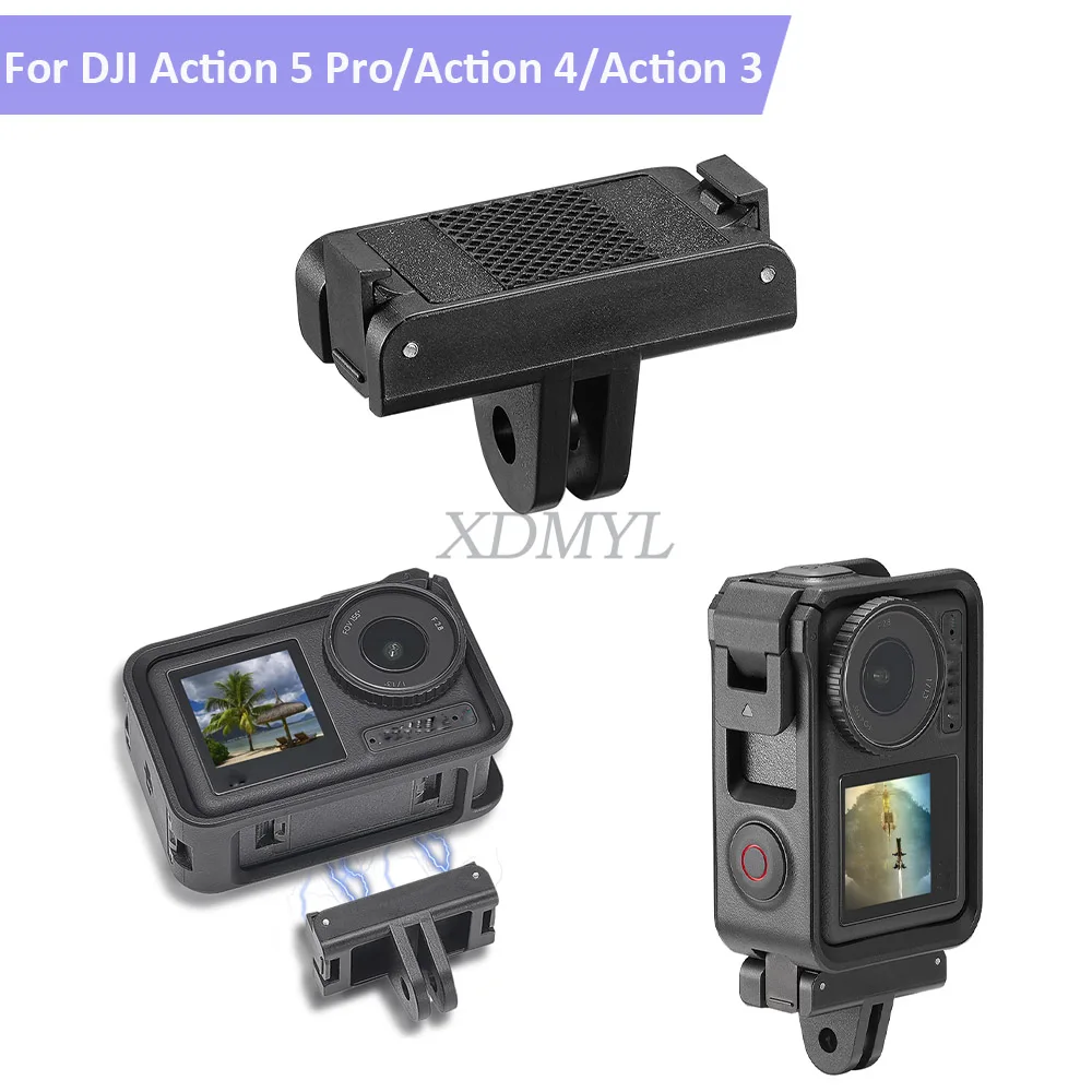 ل DJI Action 4 3 المغناطيسي اثنين مخلب محول 1/4 موضوع العالمي ميناء قوس ل DJI Action 4 /DJI Action 3 ملحقات الكاميرا