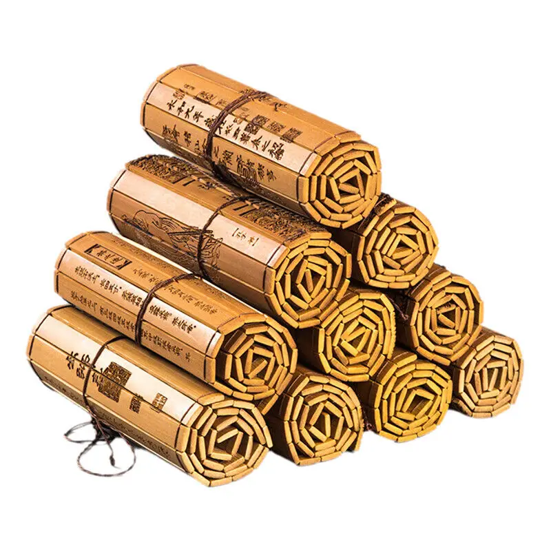 

Лазерная резьба, китайская бамбуковая скользящая книга, аналиты Сан-цзы Цзин, искусство войны, деревянные прокрутки, книги, коллекционные прокрутки, ремесла, реквизит