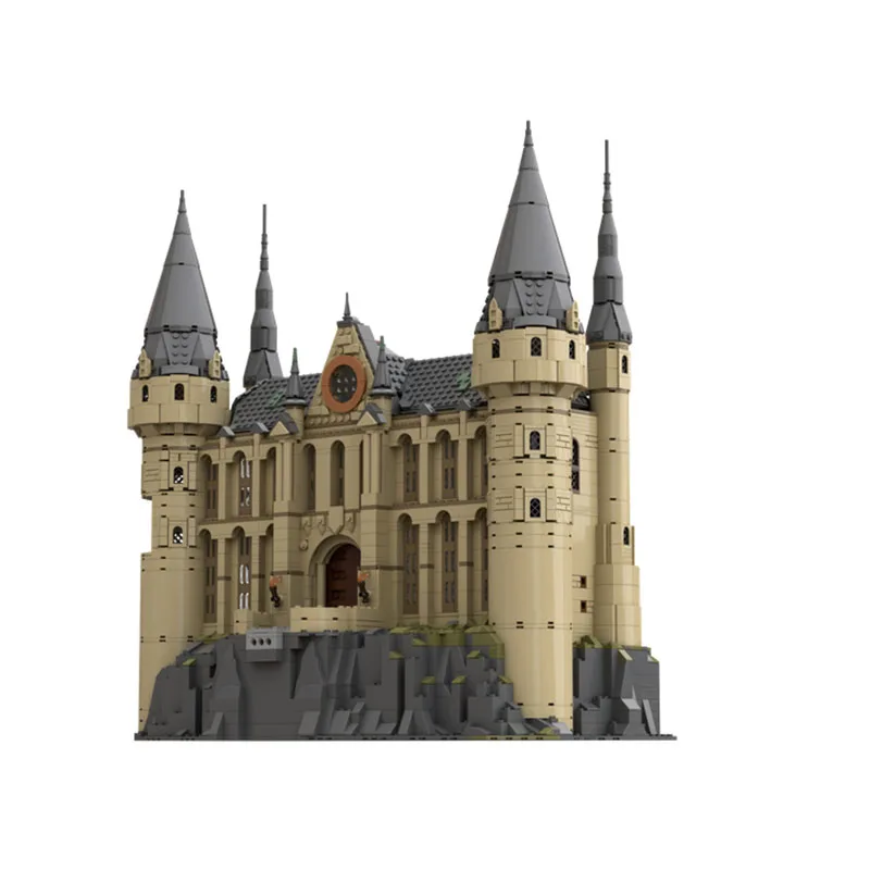 Magic Movie Moc Building Blocks Scene Architecture Magic School Entrance Hall Modular Building Blocks Festival Gift Toy DIY Set