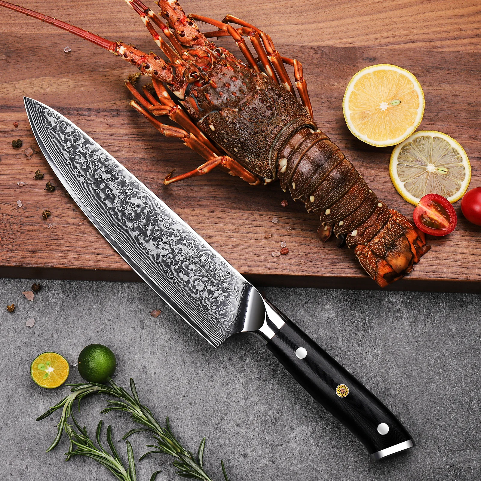 Sunnecko Damascus Chef\'s Knives High Quality VG10 Steel Japanese Kitchen Knife Utility Santoku Cleaver Meat Cutting Knife