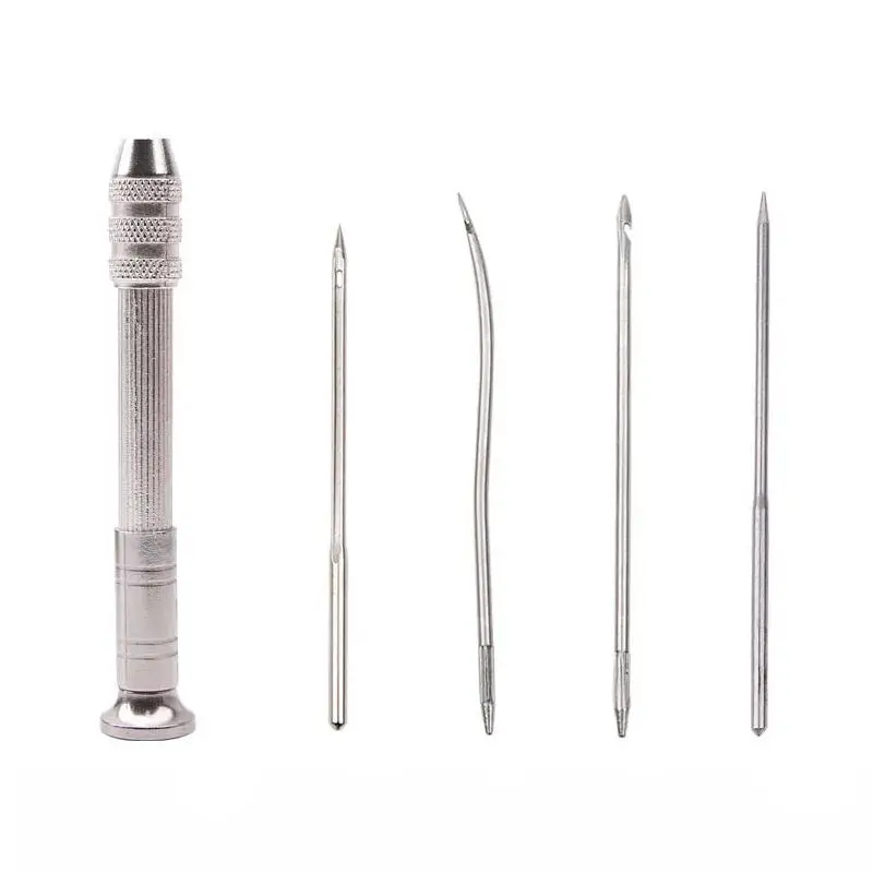 Leer naaien priem set vervangbare multifunctionele schoenen reparatie tool kit punch stiknaalden DIY naaien Leathercraft