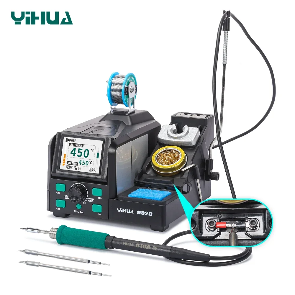 YIHUA 982D Precision Soldering Station With Automatic Temperature Calibration And Rapid Heating For High-Precision Soldering