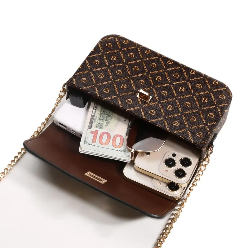 حقيبة كروس بودي برسومات حروف للنساء ، محفظة طويلة أنيقة ، محفظة مخلب ، جيوب متعددة السحاب #3