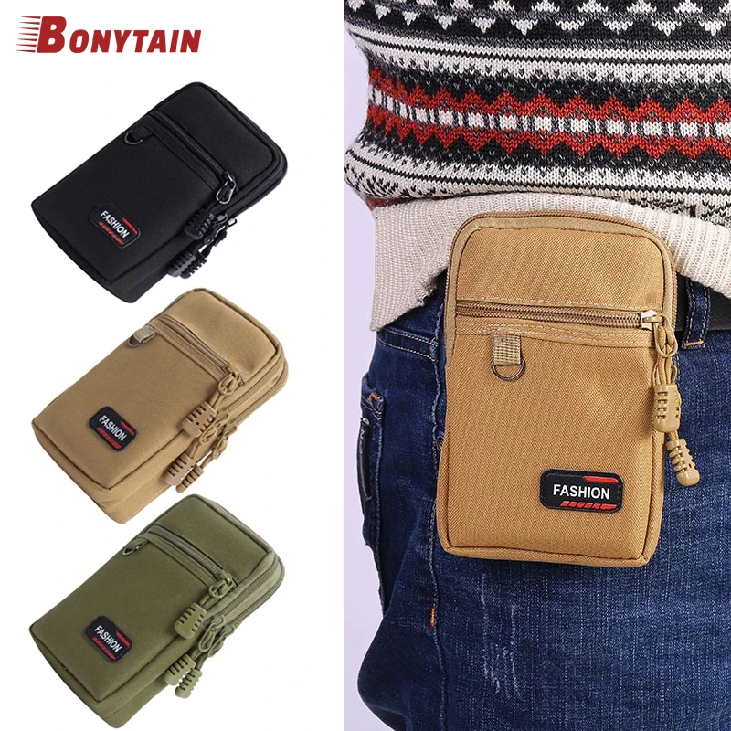 EDC Molle Bag Purse Single/double Layer Outdoor  Waist Fanny Pack Men Phone Pouch Camping Hunting Tactical Waist Bag