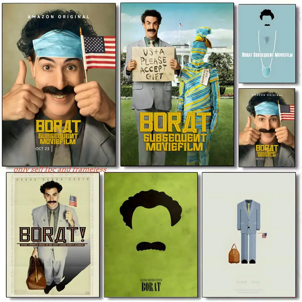 Classic Comedy film B-Borat Poster Room Wall Art Decor Waterproof Poster For Home Bar Bedroom Decoration Gift