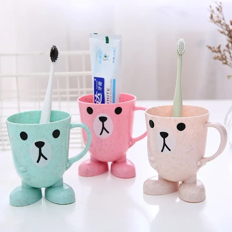 Children's Brushing Cup Cartoon Mouthwash Cup with Handle Home Cup Creative Fall-proof Toothbrush Cups for Little Boys and Girls