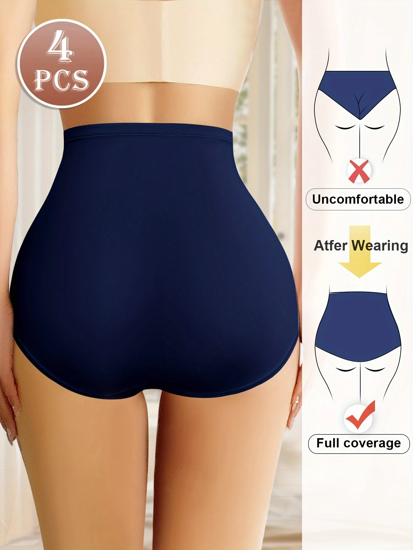 4pcs High-Waist Tummy Control Women's Shapewear Panties - Seamless, Comfort Fit… - Image 2