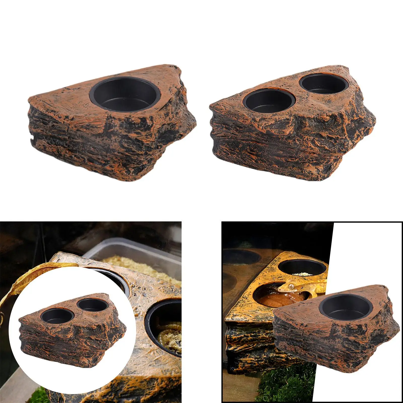 Reptile Magnetic Feeder Ledge Food Water Feeder Magnetic Reptile Food Feeder for Lizard Reptisoil Pets Animals Crested Gecko