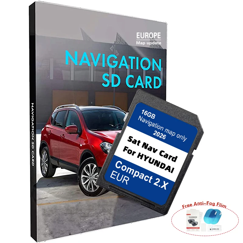 

Latest 2026 Compact 2.X Navigation GEN2 Europe Map Plug and Play for Hyundai H1 i20 Santa Fe Grand Santa Fe Tucson 16GB SD Card