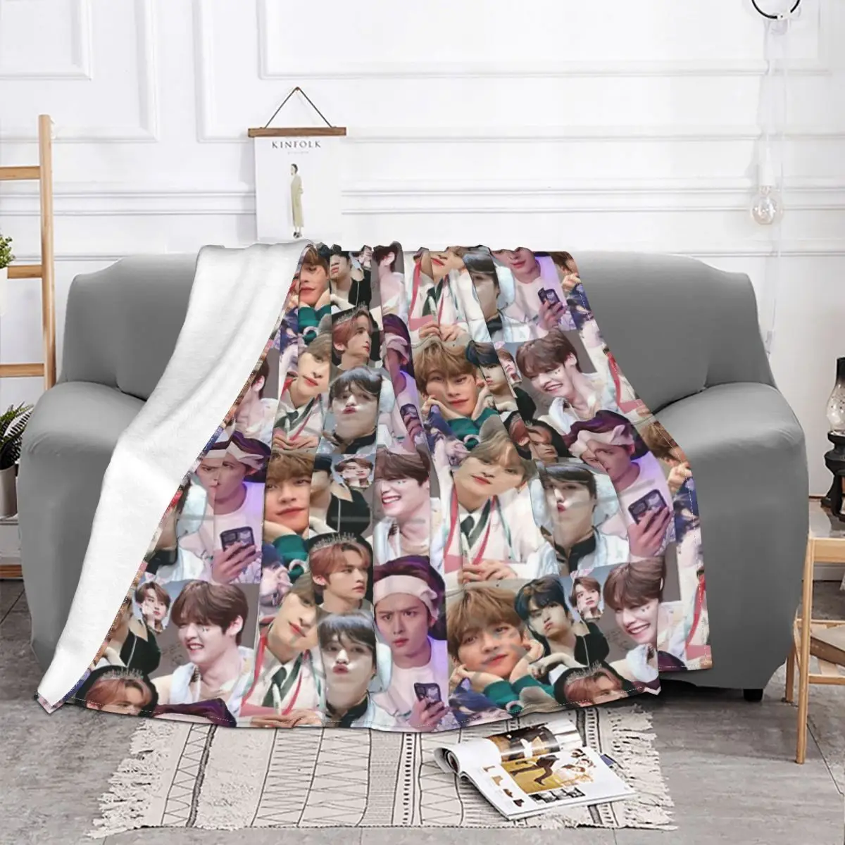 Lee Know Collage Quilt Bed Blankets Quilt For Bed Custom Blanket Personalized Throw Blanket