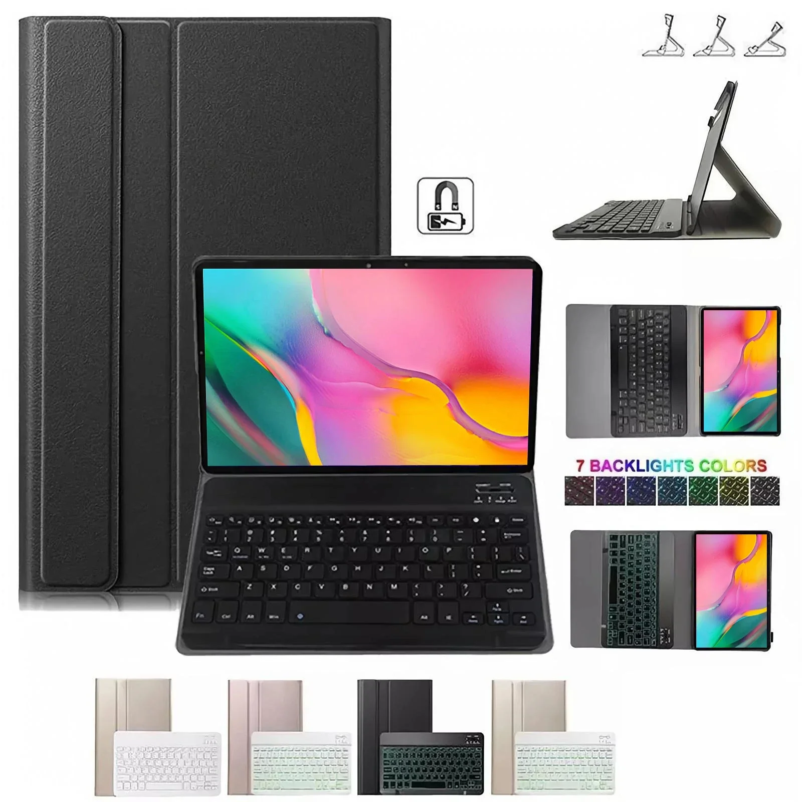 Keyboard Case For Samsung Galaxy Tab A SM-T580 SM-T585 10.1 Inch 2016 Backlight Detachable Keyboard Covers For Galaxy T587 Funda