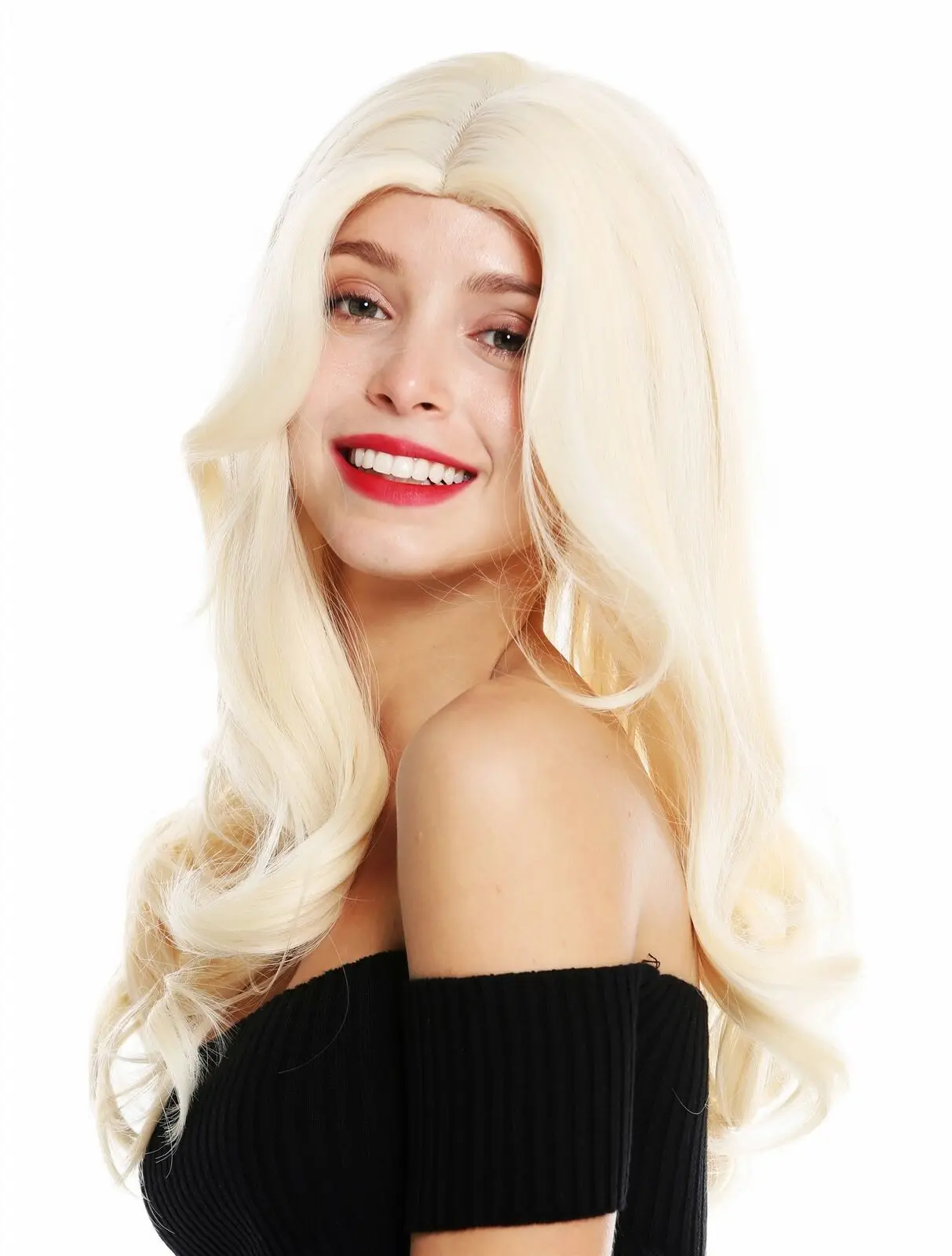 

Women's Wig Long Slightly Wavy Middle Part Light Blonde