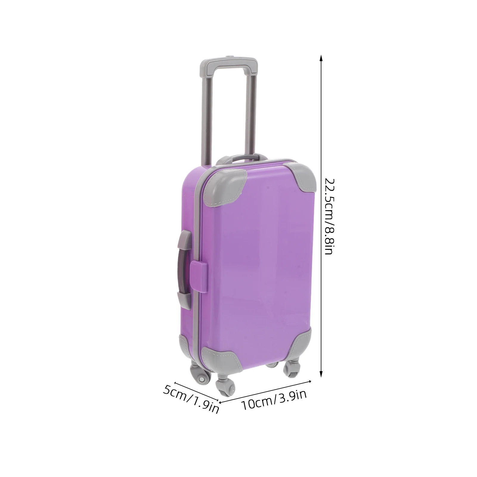 Maleta rosa en miniatura de 2 uds., carcasa dura, mango de tracción de 18 pulgadas, accesorios de viaje, juego de simulación, maleta de juguete para bebé