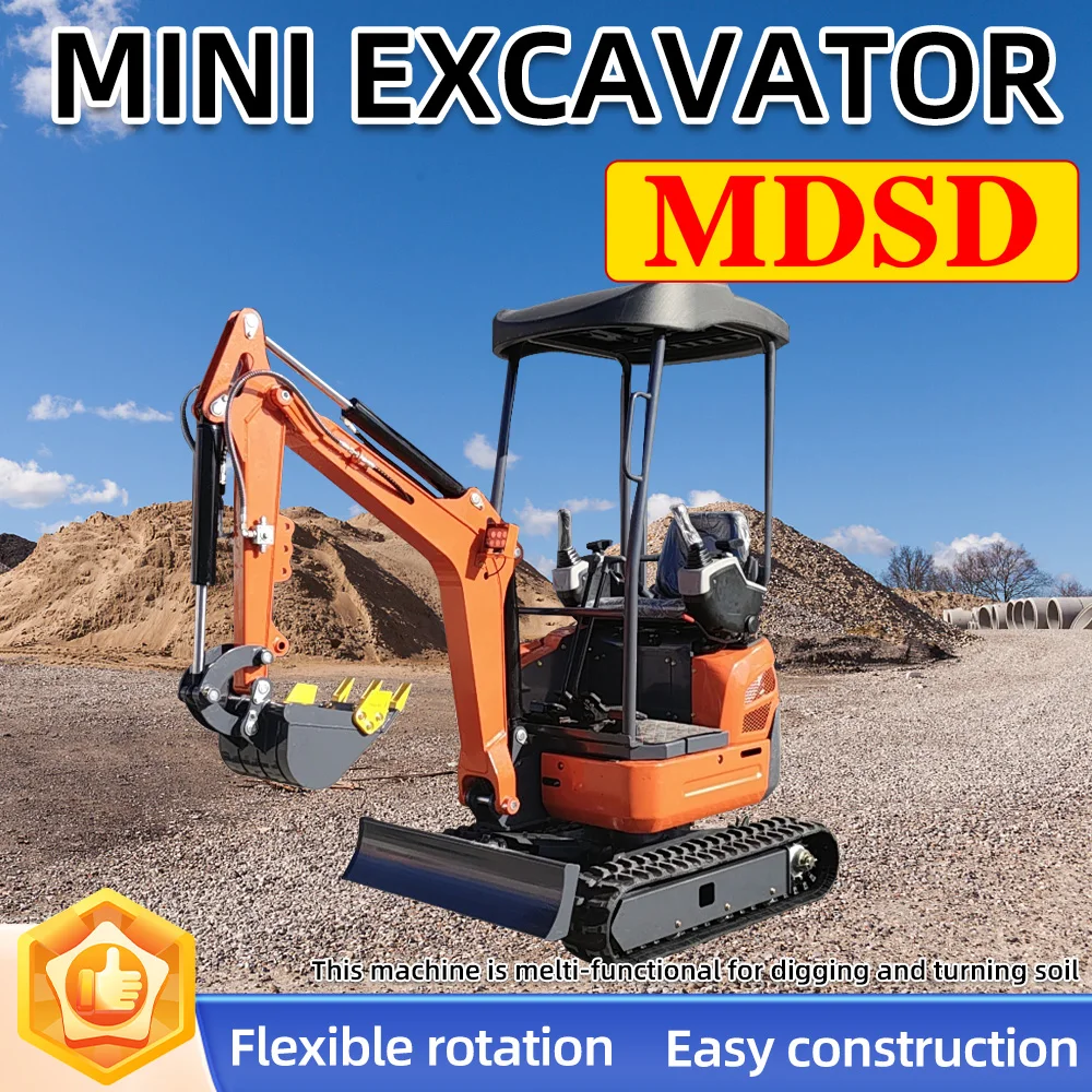 Pengiriman DDP Excavator Mini 1,2 Ton Untuk Kubota Crawler Excavator Kecil Hidrolik Aksesoris Lengkap Mini Excavator Pertanian