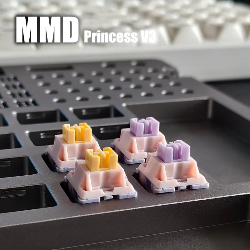 MMD Princess V3 Switch 5Pins HIFI Linear Tactile Mechanical Keyboard Switches Factory Lubrication Games for AULA F75 AJAZZ AK820