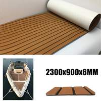 2300x900x6mm EVA Foam Faux Teak Boat Deck Mat Brown Decking Sheet Yacht Marine Flooring Anti Skid Mat Self Adhesive Vehicle Pad