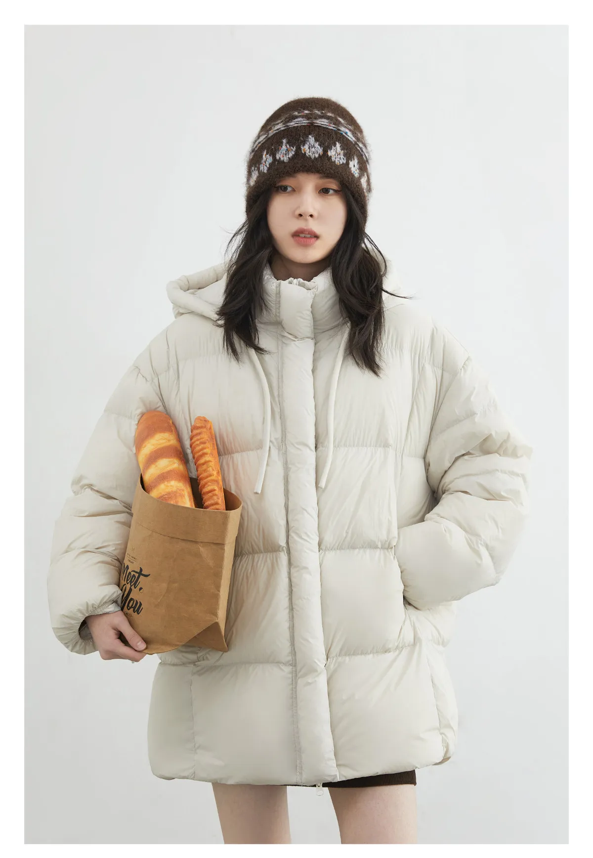 CHIC VEN New Women Down Jacket Solid Loose Casual Hooded Ladies Down Jacket for Woman 90 White Duck Down Coat Autumn Winter 2025