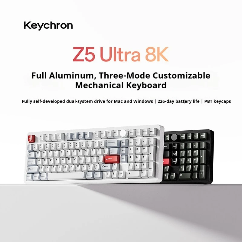 Keychron Z5 Ultra Tri-Mode Dual 8K Custom Mechanical Keyboard 98 /75 Layout Wireless for Mac Windows Gaming Office.