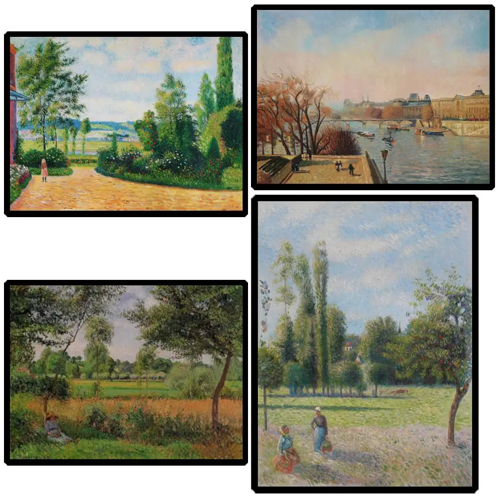 كاميل بيسارو الفن حديقة شرفة المشهد النفط اللوحة رسمت باليد على قماش نمط الانطباعية لديكور جدران المنزل الجديد