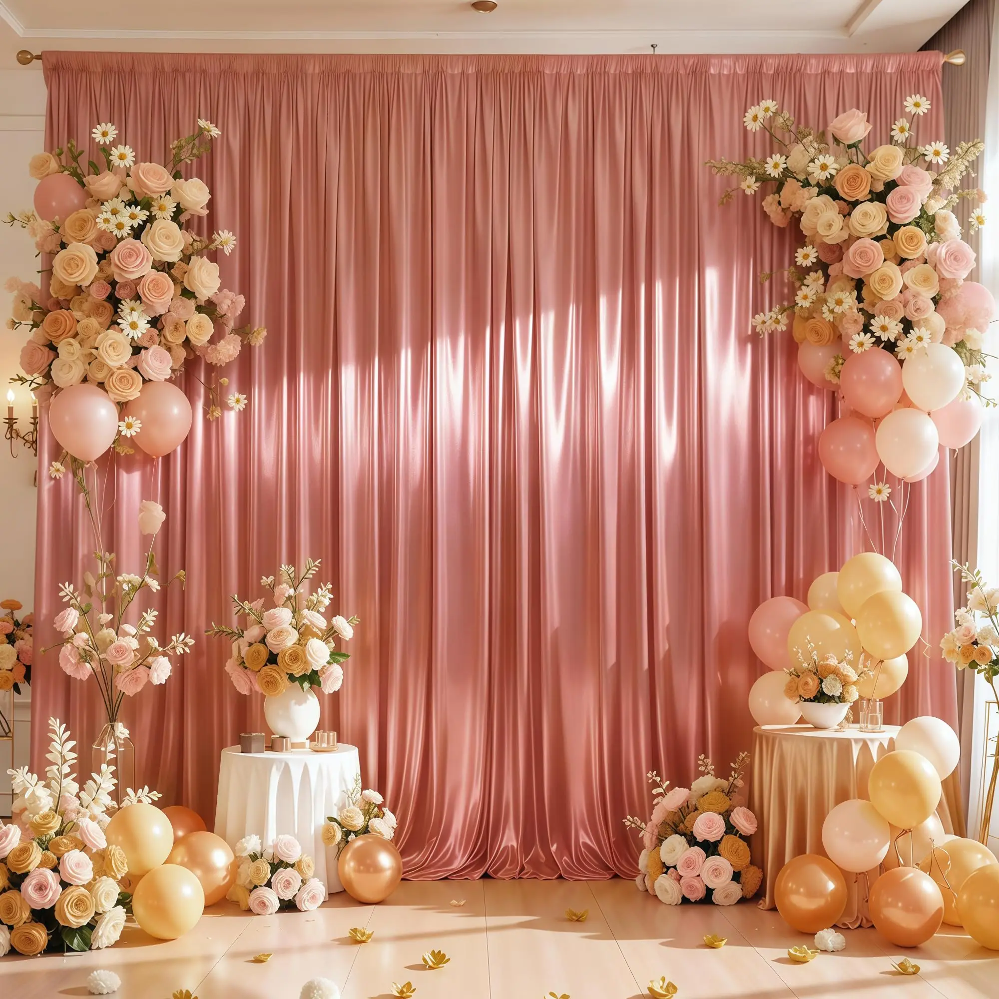 2PCS White Satin Backdrop Curtain Set with Rod Pocket Sparkling Photography Background Drapes for Party Wedding Baby Birthday De