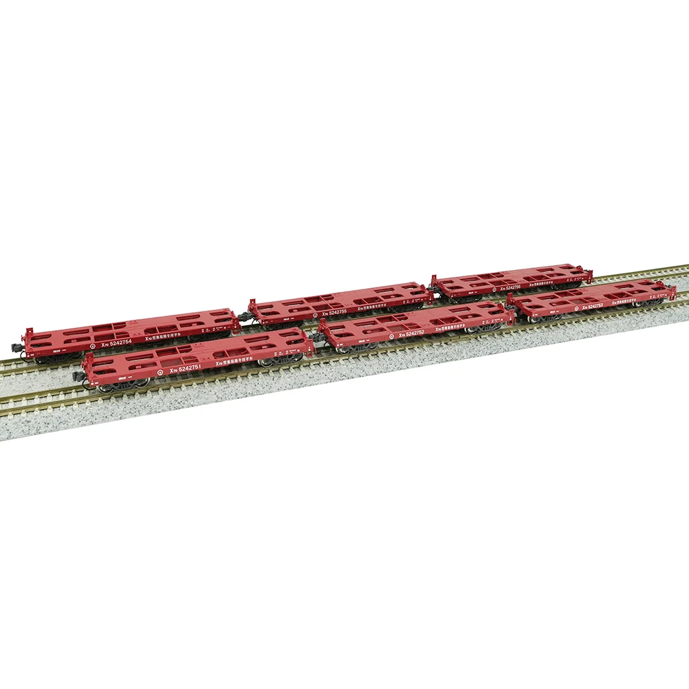 Flat Car N Scale 1/160 Simulated Train Model X70 Flat Car Freight Car Train Model Toy Random 1 Section/6 Section Set Optional