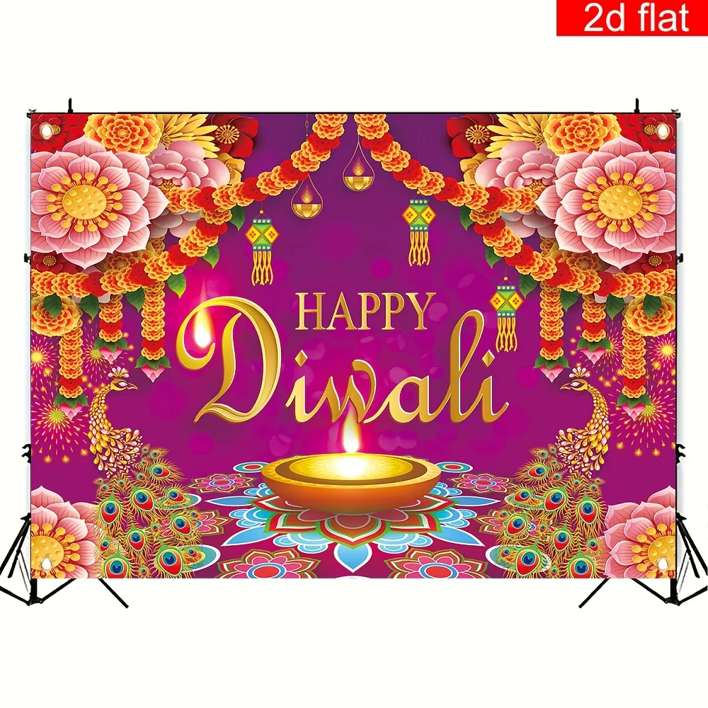 زخرفة لافتة خلفية ممتعة لديالي، ديكور معلق على الحائط لأسران ديوالي الهندية