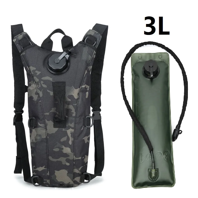 

Спортивный рюкзак для гидратации, водонепроницаемая нейлоновая сумка для воды с 3-литровым пузырем для пеших прогулок, езды на велосипеде, альпинизма