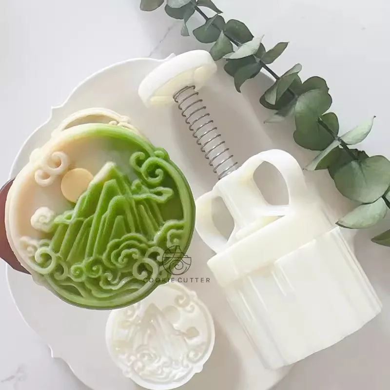 20g 50g 75g Creative Rabbit Palace Crab Moon Cake Mold Mountain Cookie Cutter Mid-Autumn Festival DIY Pastry Desser Kitchen Item