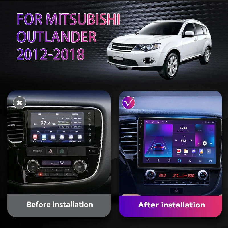 Android 12 Car Radio For Mitsubishi Outlander 3 2012 2013 2014 2015 2016 2017 2018 Multimedia Video Player Stereo GPS Carplay