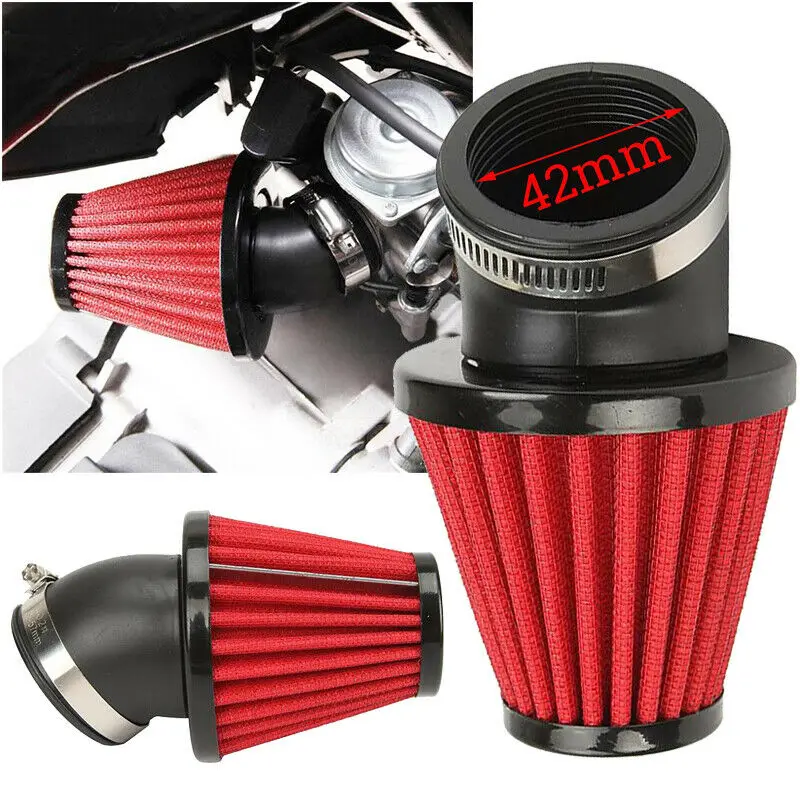 Air Filter Cleaner 42mm 45 Degree Motercycle For Yamaha PW80 Carb Part Kawasaki Suzuki Part