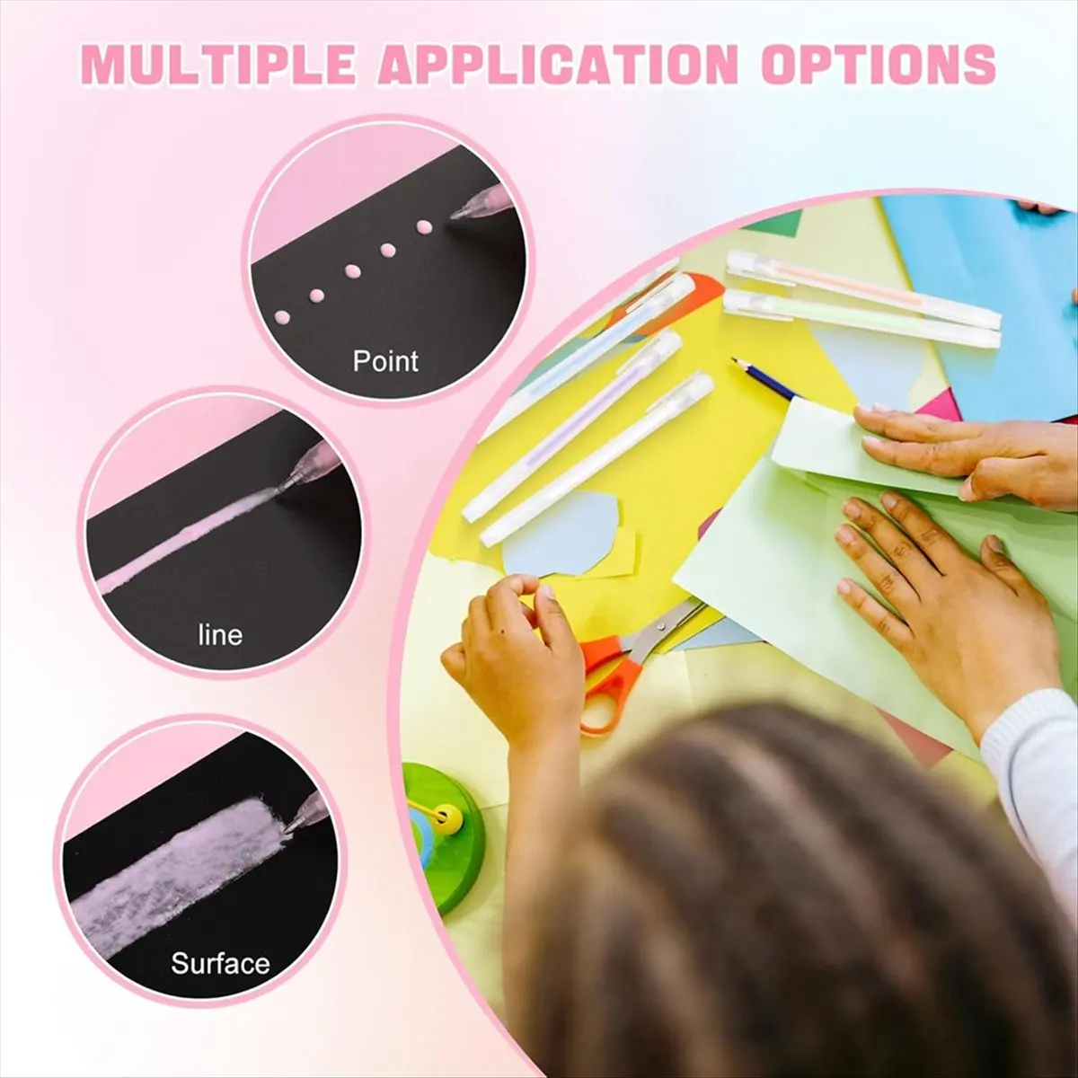ABZT 48 Quick Drying Color Spot Glue Pen Bulk, Quick Dry Roller Glue Pens Easy Control Glue Pens Ballpoint Glue Pen