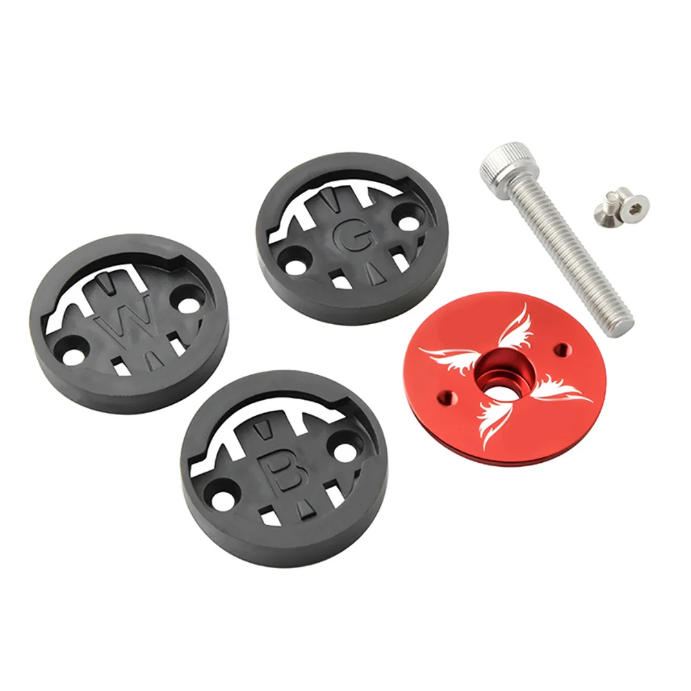 

Headset Stem Cap Kit Compatible with Mtb and Road Bikes - Watch Mount for Bicycle Handlebar Easy Install (Red)