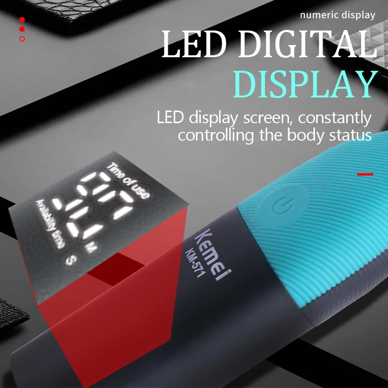 Kemei-cortapelos inalámbrico para hombres y adultos, cortadora de pelo eléctrica recargable, resistente al agua, corte de pelo