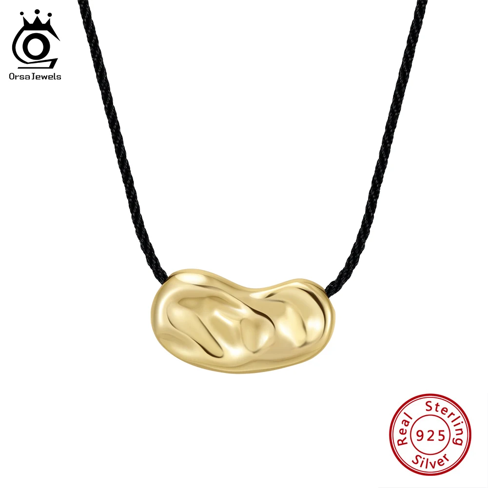 

ORSA JEWELS Trendy 925 Sterling Silver Pendant Necklace Adjustable Length Irregular Shape Pendant for Party Engagement GAN08