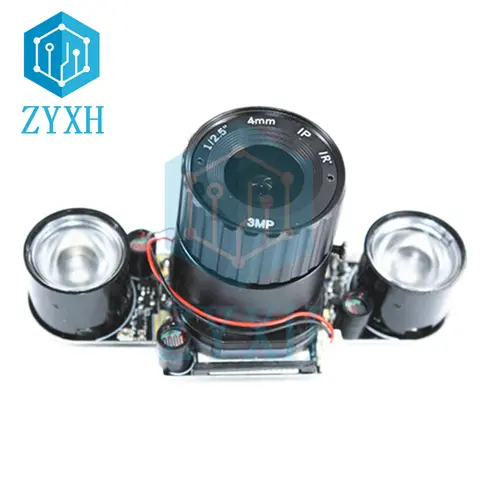 Raspberry Pi 3B+ 4B OV5647 Camera Module Auto Switch IR CUT Day/Night Vision 5MP 65 Degree 1080P with LED Light