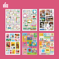 WAKAWAKA Cutest of All Stickers for Scrapbooking Stationery Kawaii Stickers Realistic Style Label Stickers Deco Elements