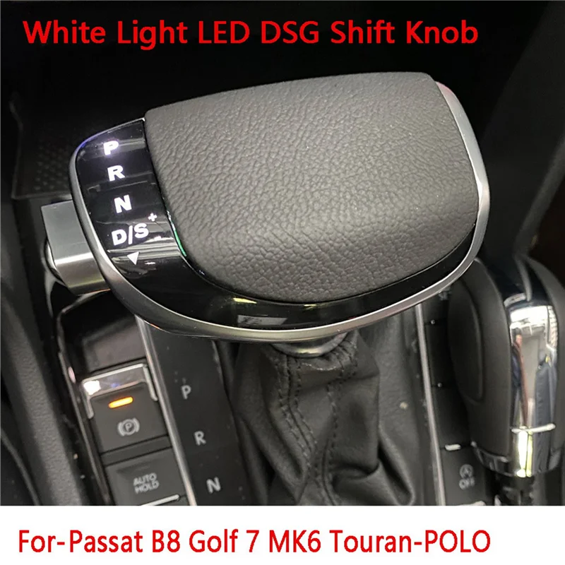 Gear Shift Head White Light LED DSG Shift Knob Center Console Auto Gear Shifter For-VW Passat B8 Golf 7 MK6 Touran-POLO