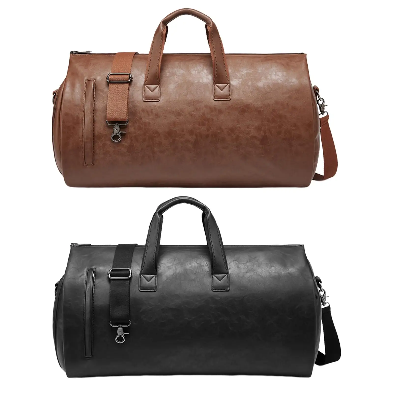 Bolsa de couro com compartimento de sapatos, alça ajustável, bolsa de ombro extra grande, saco impermeável Weekender, caminhada viagem