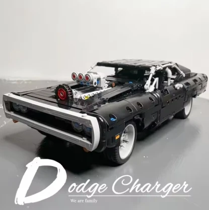 

Технические транспортные средства Dodge Charger, гоночный автомобиль, набор строительных блоков, игрушки, модель Fast Furious MOC, сборные кирпичи для мальчиков, подарки для взрослых