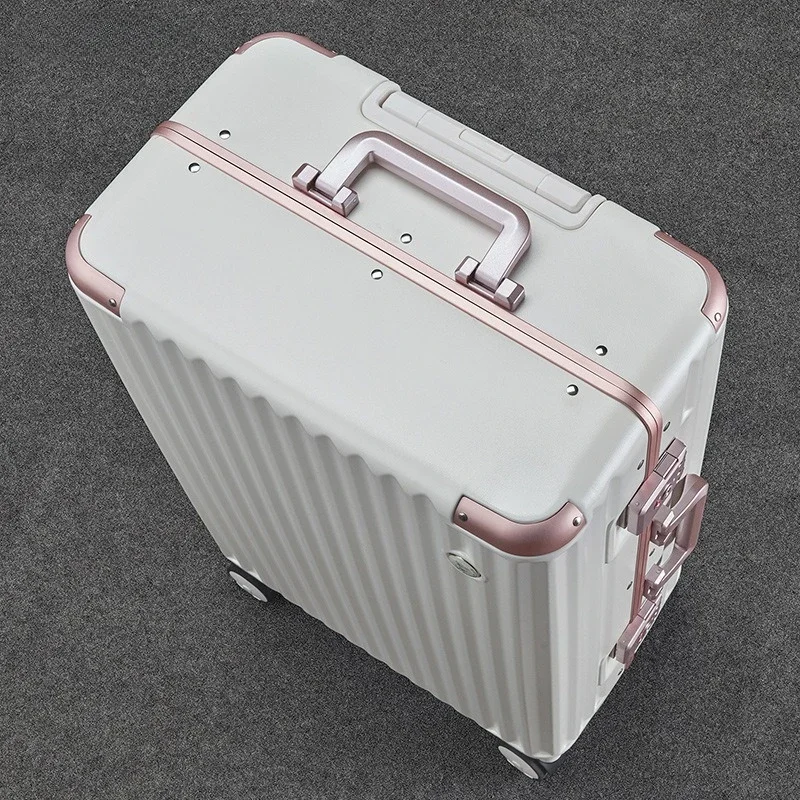 Pure PC lightweight aluminum frame luggage compartment, universal wheel pull rod box, candy colored travel boarding case