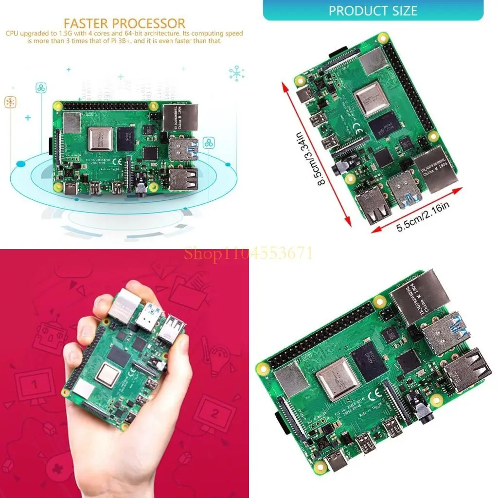 

Бестселлер для RPi 4 Model B 8 ГБ 64 бит 1,5 ГГц Поддержка процессора WIFI Bluetooth-совместимая макетная плата для домашней