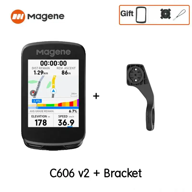 Magene C606V2 Touchscreen GPS Fietscomputer WiFi Snelheidsmeter Fietsen Klim Stopwatch Kilometerteller Bluetooth Ant Navigatie
